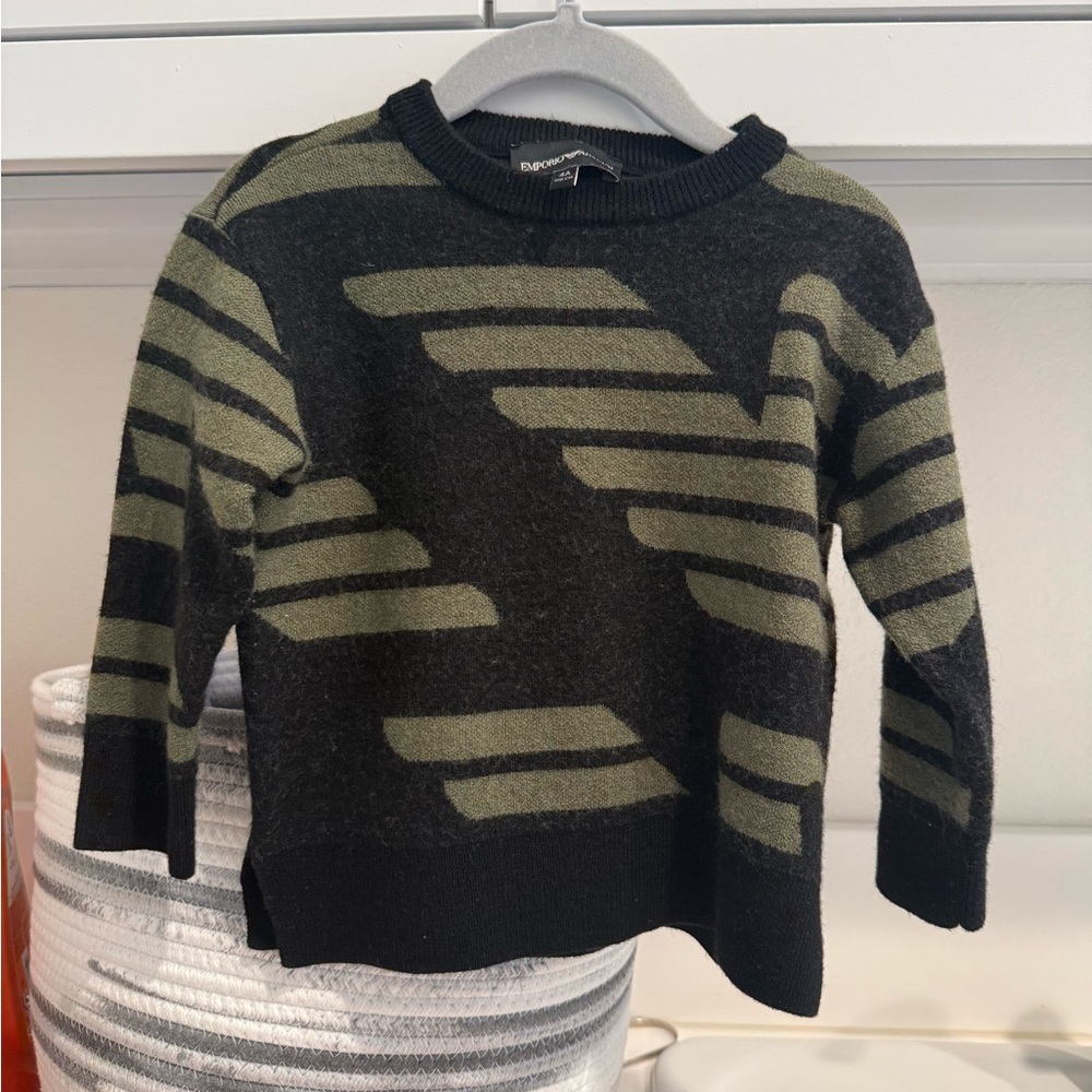 Emporio Armani Black and Green Knitwear